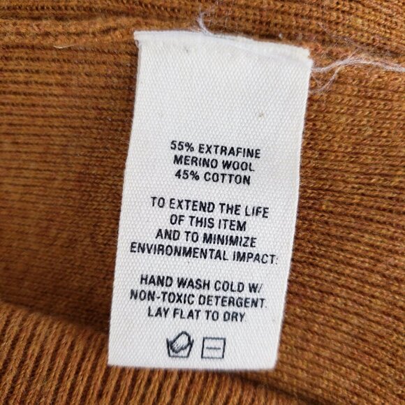 Alex Mill Chris Sweater Pants Pull On Merino Wool Blend Mustard Cropped Size L - Picture 6 of 7